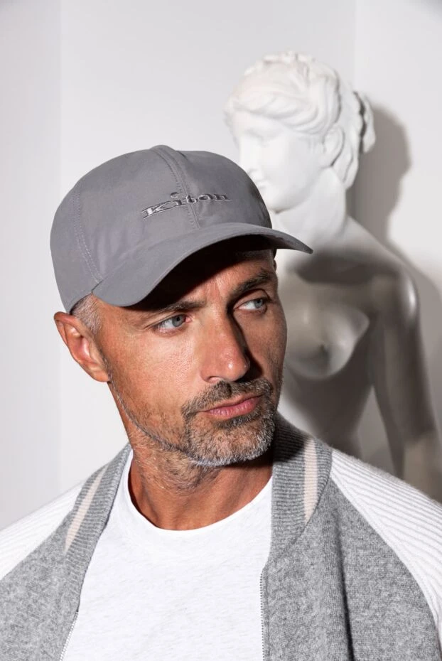 Kiton cap made of cotton and polyamide gray for men 172839 - photo 2