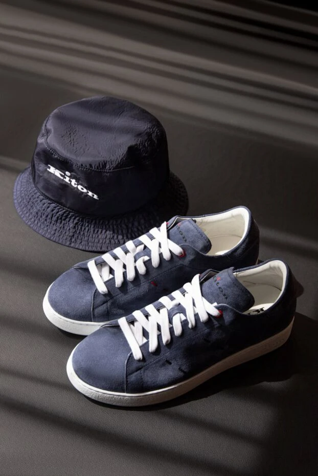 Kiton blue bucket hat with embroidered contrasting logo for men 172845 - photo 2