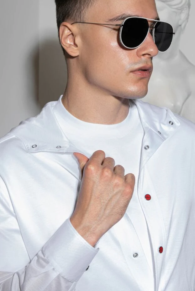 Kiton men's purple cotton hooded shirt 172853 - photo 2