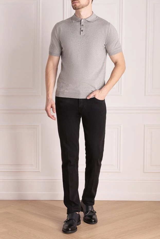 Polo made of cotton gray - photo 2