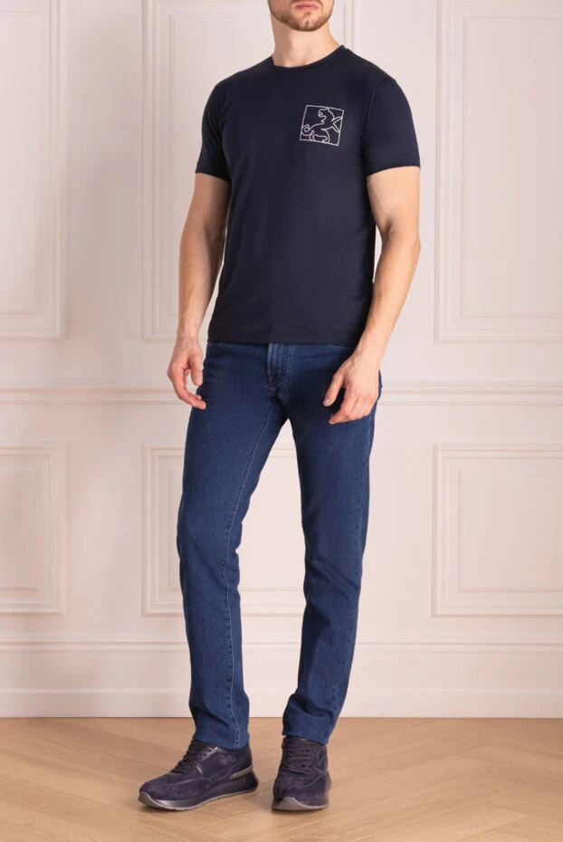 Tombolini мужские футболка из хлопка синяя купить с ценами и фото 172864 - фото 2