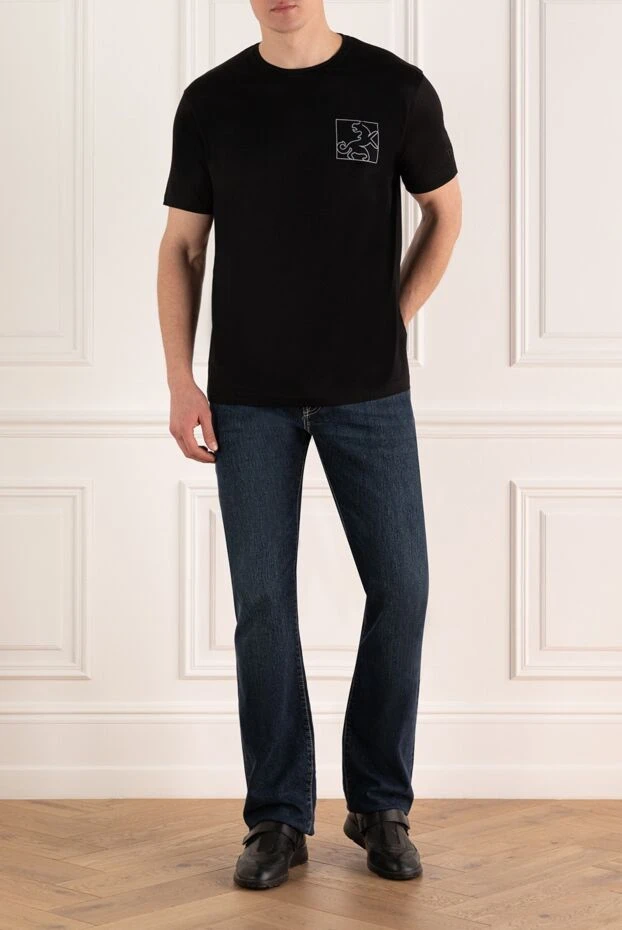 Tombolini black cotton t-shirt with lion emblem embroidery on the chest 197026 - photo 2