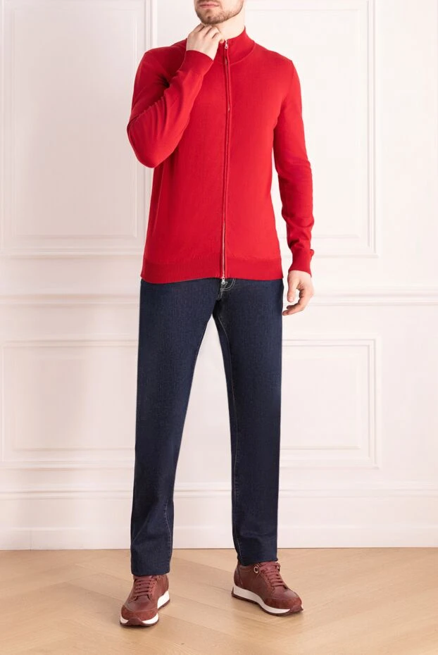 Tombolini man cotton cardigan, red 172869 - photo 2