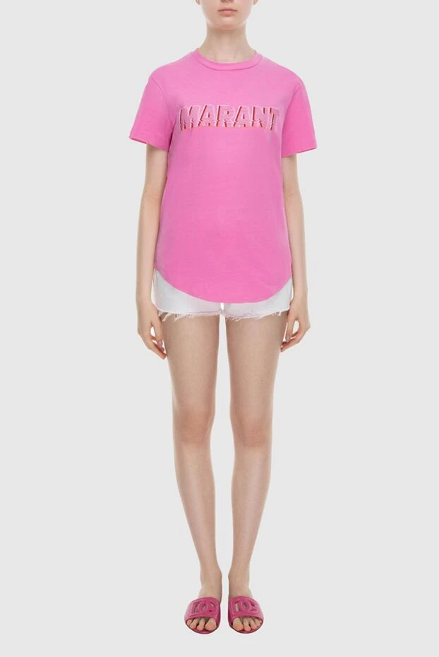Isabel Marant женские футболка из хлопка розовая женская купить с ценами и фото 172889 - фото 2