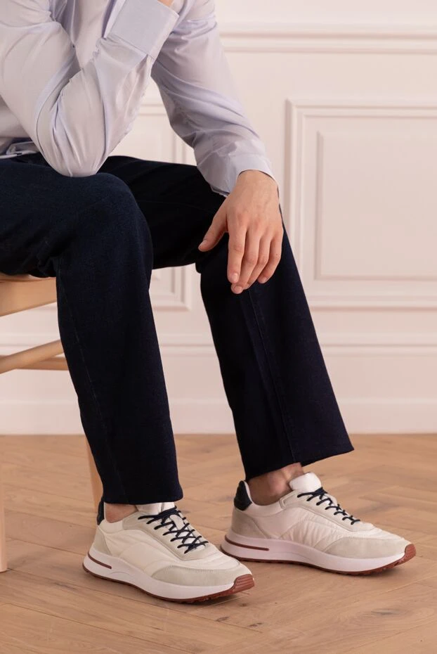 Loro Piana мужские кроссовки из замши и полиэстер белые мужские купить с ценами и фото 172898 - фото 2