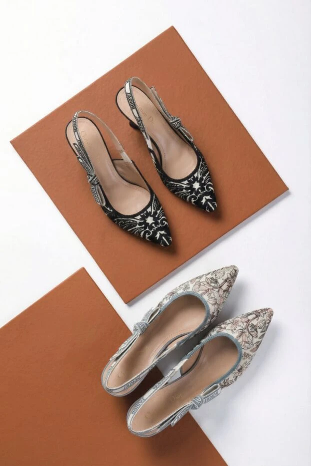 Dior босоніжки жіночі чорні з білим в монохромний візерунок 172943 - фото 3