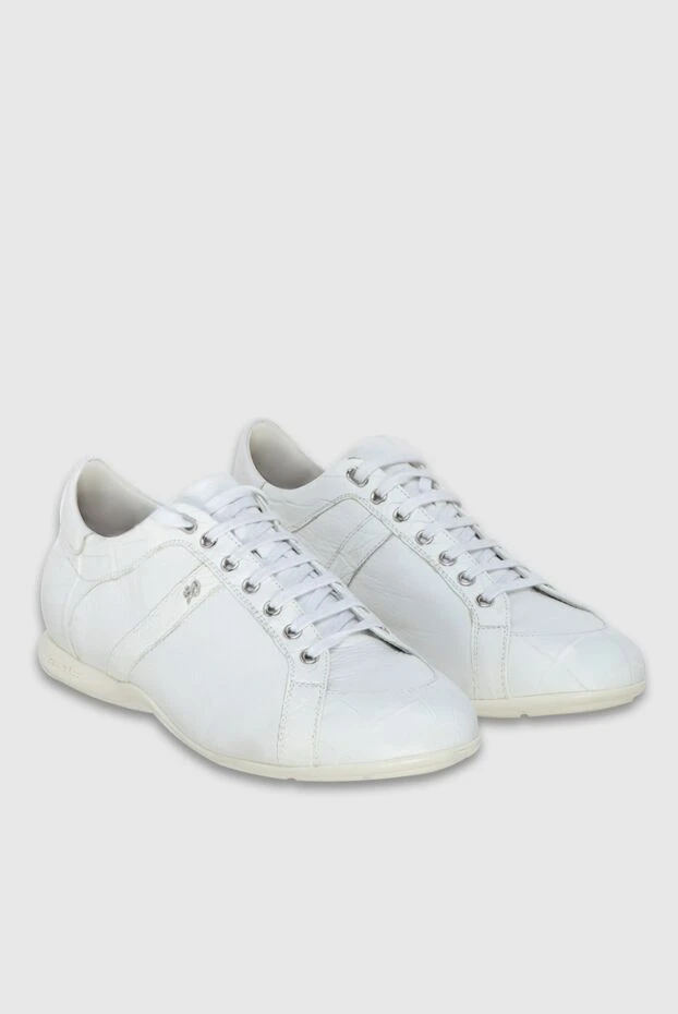 Stefano Ricci leather and crocodile skin snickers white men's 172964 - photo 3