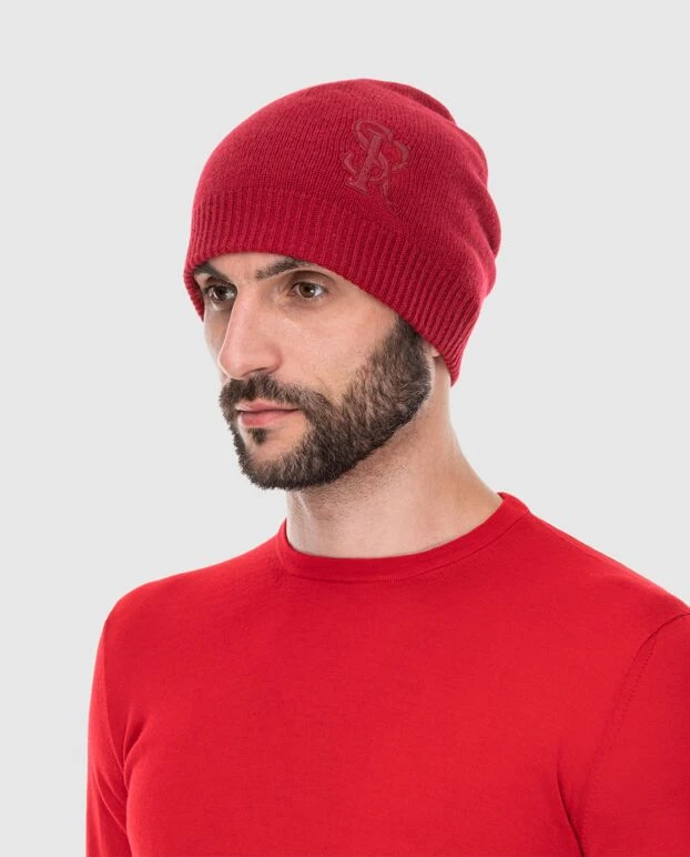 Stefano Ricci шапка из кашемира красная мужская 172965 - фото 2