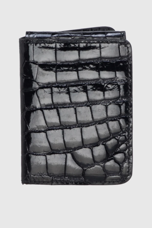 Stefano Ricci визитница из кожи крокодила черная мужская 172969 - фото 1