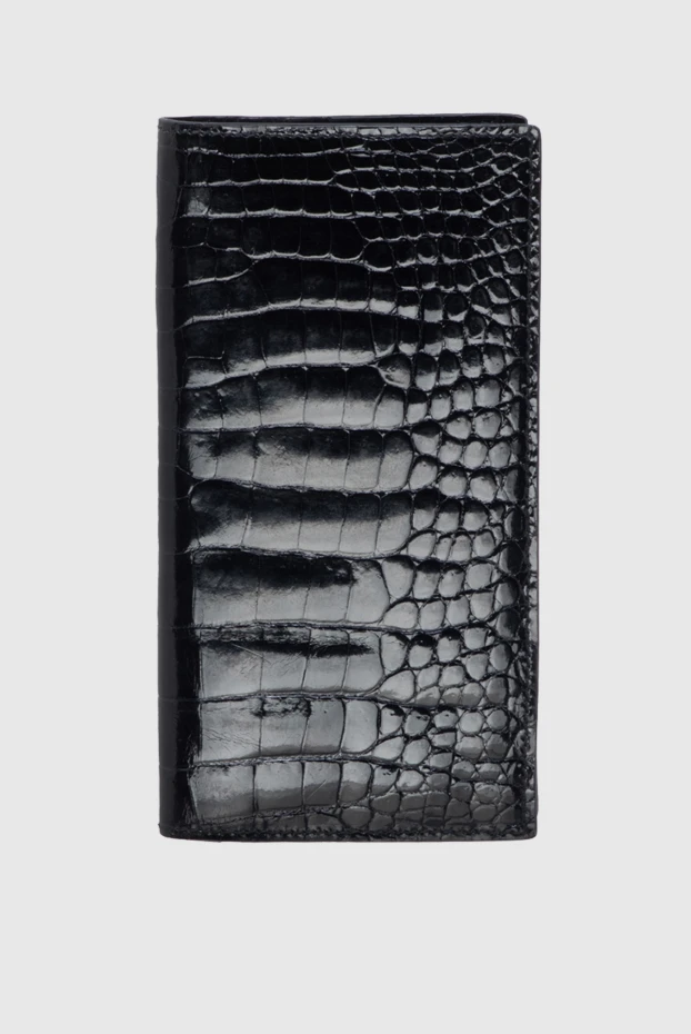Визитница из кожи крокодила черная мужская - фото 1