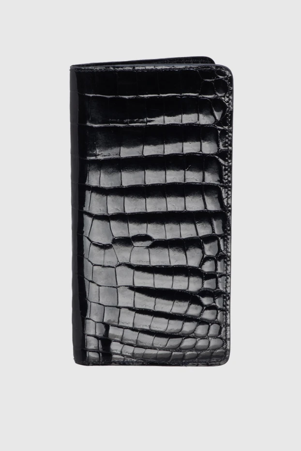 Визитница из кожи крокодила черная мужская - фото 1