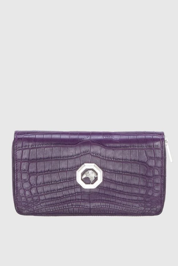 Stefano Ricci клатч мужской из кожи крокодила фиолетовый 172978 - фото 1