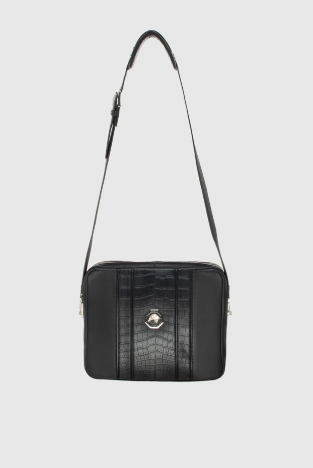 Stefano Ricci сумка через плечо из кожи крокодила и натуральной кожи черная мужская 172981 - фото 1