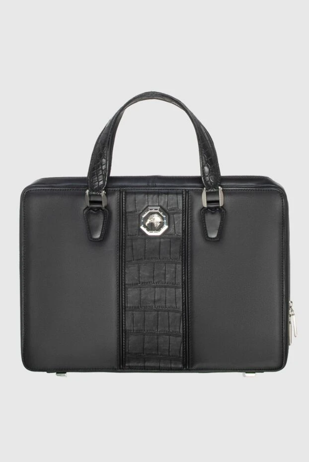 Портфель зі шкіри чорний чоловічий - фото 1