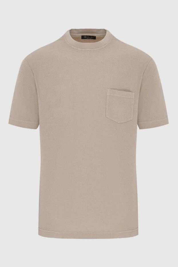 Loro Piana мужские футболка из хлопка бежевая мужская купить с ценами и фото 172996 - фото 1