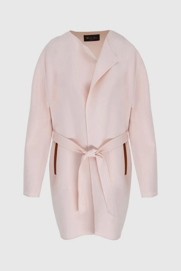 Loro Piana woman women's pink cashmere and leather coat 173014 - photo 1