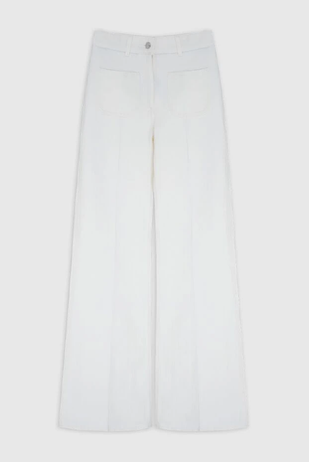 Loro Piana женские брюки из льна и хлопка бежевые женские купить с ценами и фото 173016 - фото 1