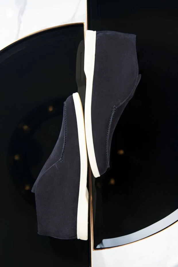 Loro Piana suede loafers with nappa calfskin interior blue 173022 - photo 3