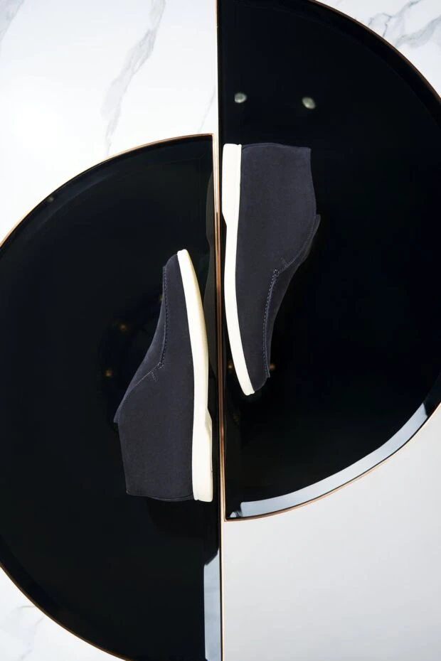 Loro Piana лоферы из замши с внутренней частью из телячьей кожи наппа синие 173022 - фото 3