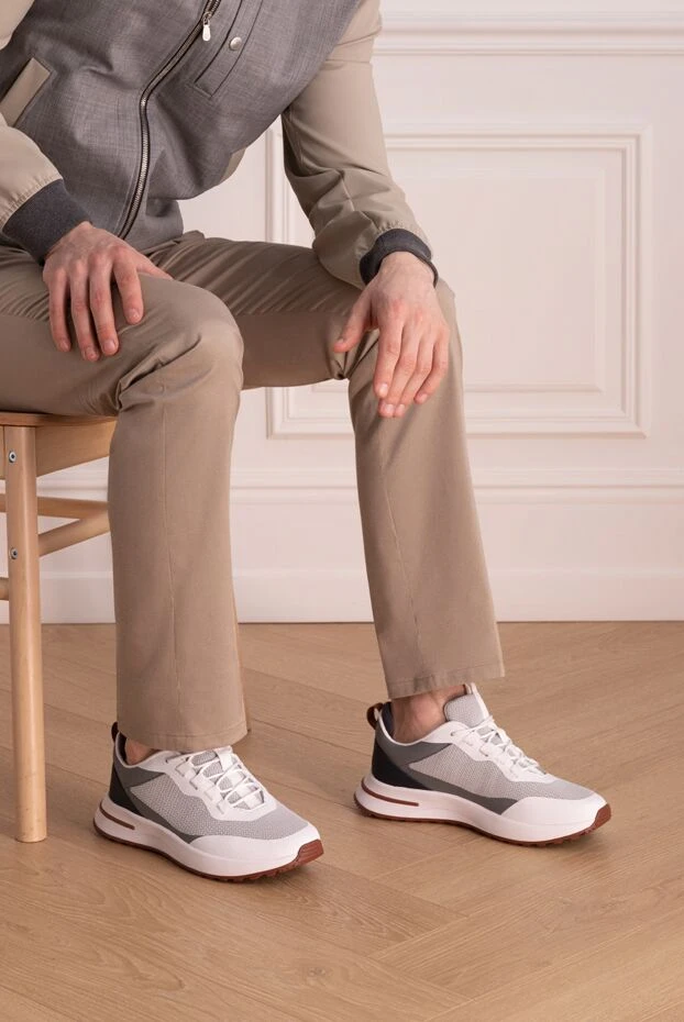 Loro Piana мужские кроссовки из текстиля серые мужские купить с ценами и фото 173025 - фото 2