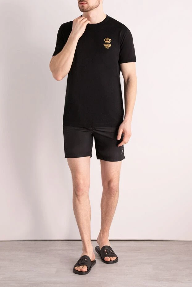 Dolce & Gabbana мужские шорты пляжные из полиэстера черные мужские купить с ценами и фото 173030 - фото 2