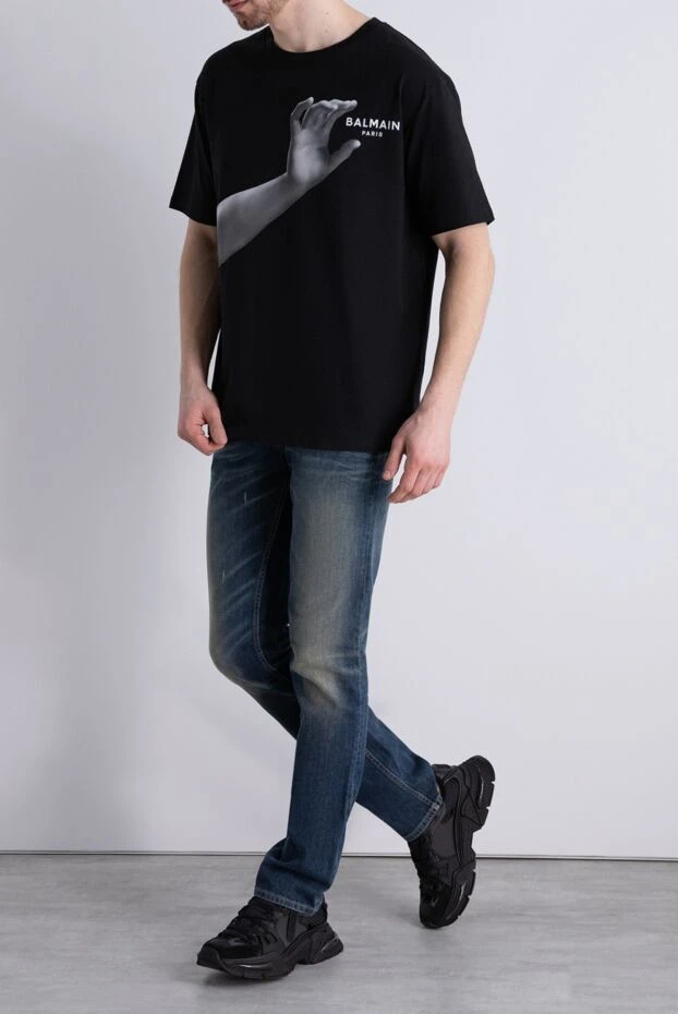 Balmain man black cotton t-shirt for men 173039 - photo 2