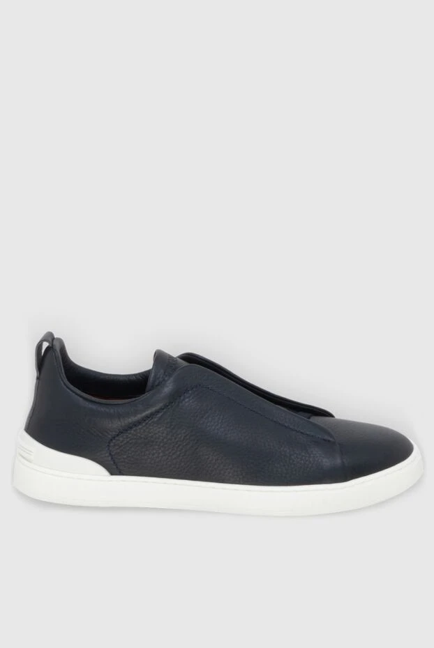 Ermenegildo Zegna man blue leather sneakers for men buy with prices and photos 173043 - photo 1