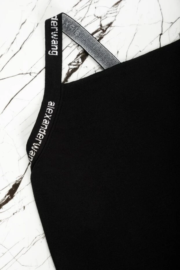 Alexanderwang трикотажное черное платье с плотной посадкой и логотипными бретелями 173045 - фото 3