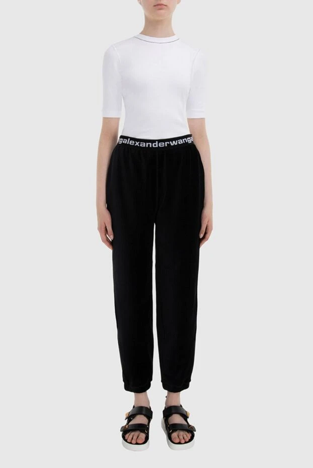 Alexanderwang женские брюки из хлопка и полиэстера черные женские купить с ценами и фото 173046 - фото 2
