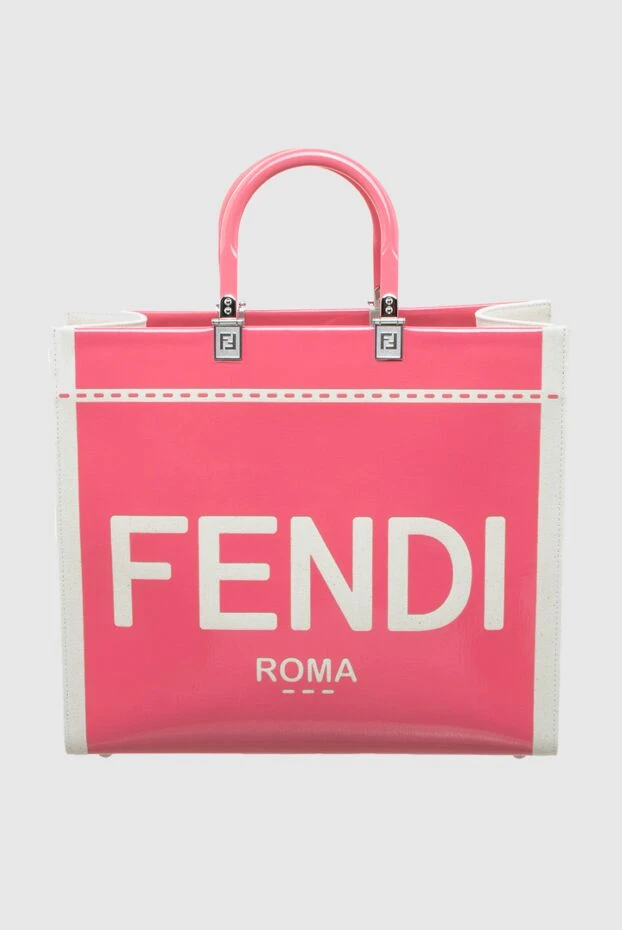 Fendi women's pink bag made of textile decorated with logo 173055 - photo 1