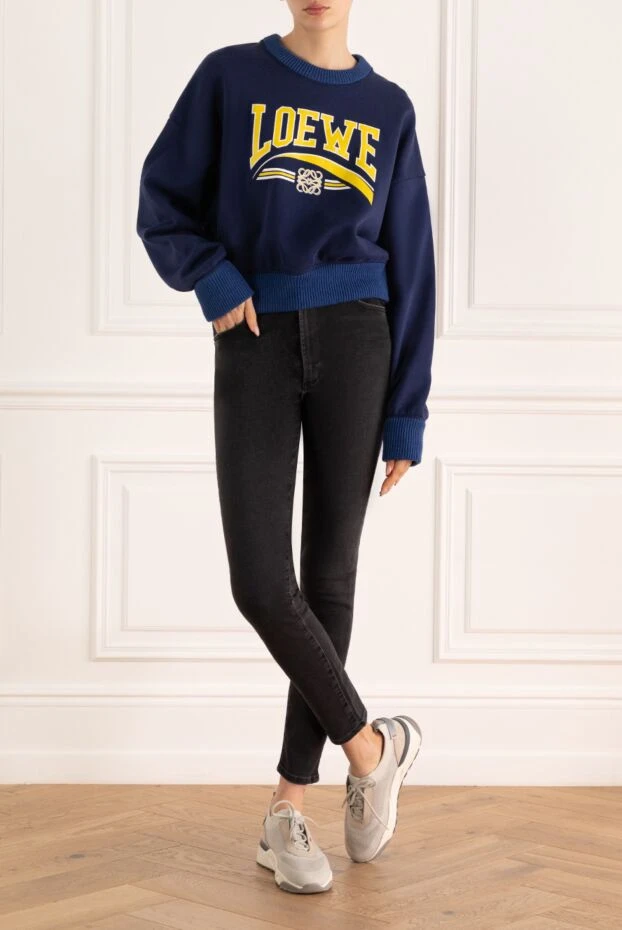 Loewe woman blue cotton sweatshirt for women buy with prices and photos 173060 - photo 2