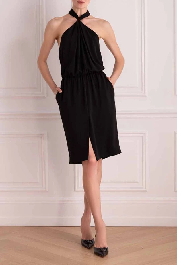 Celine жіночі сукня з шовку чорна жіноча купити фото з цінами 173091 - фото 2