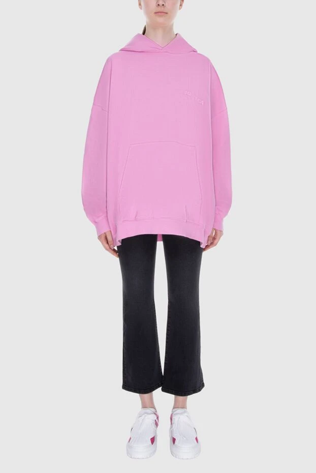 Balenciaga woman women's pink cotton hoodie 173093 - photo 2