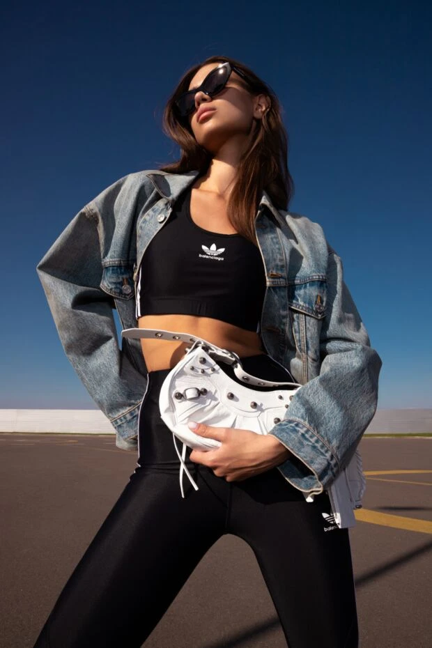 Balenciaga костюм прогулянковий з поліаміду та еластану чорний жіночий 173099 - фото 2