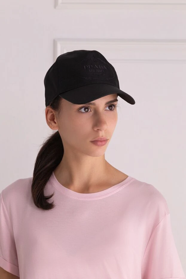 Prada женские кепка из полиамида черная женская купить с ценами и фото 173105 - фото 2