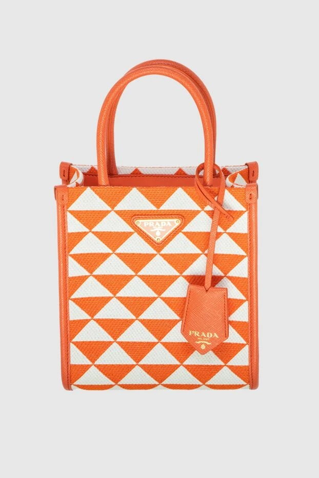 Prada женские сумка из текстиля оранжевая женская купить с ценами и фото 173108 - фото 1