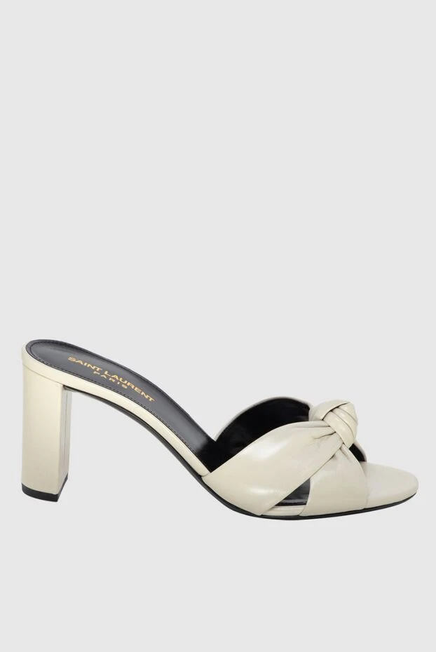 Saint Laurent woman white leather mules for women 173126 - photo 1