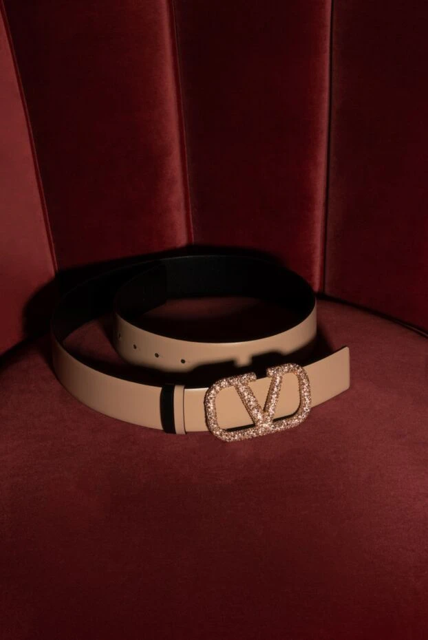 Valentino women's v logo belt with pink glitter trim 173137 - photo 2