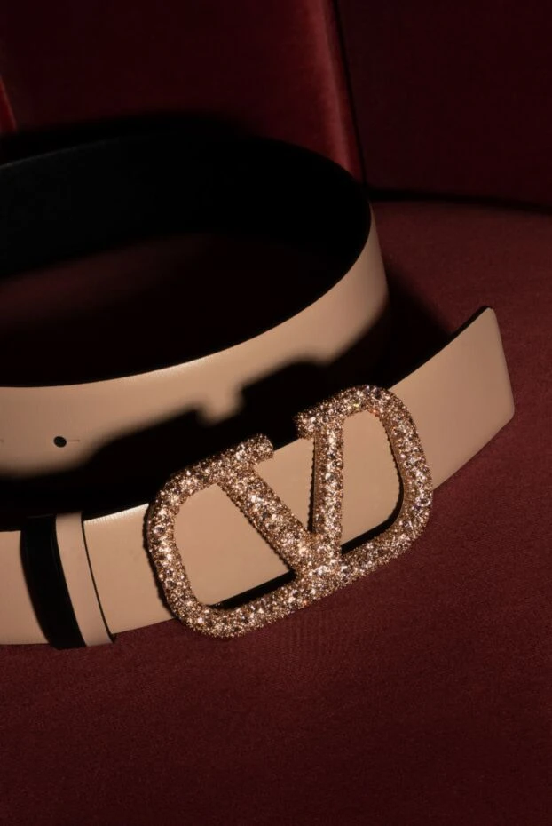 Valentino women's v logo belt with pink glitter trim 173137 - photo 3