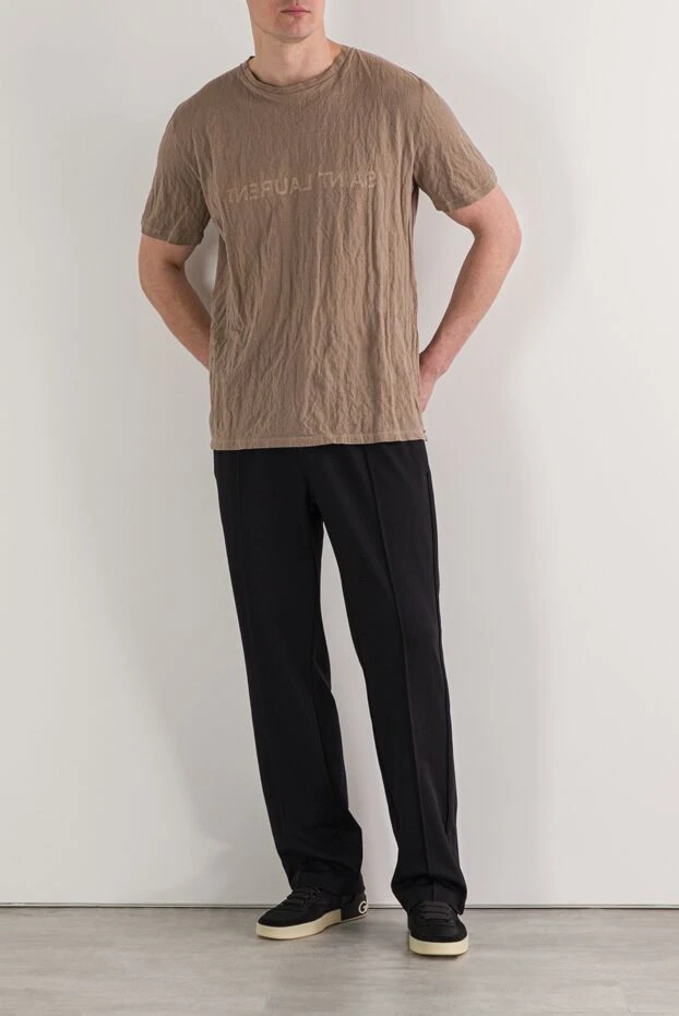 Saint Laurent футболка из фактурного материала с надписью в инверсии 173148 - фото 2