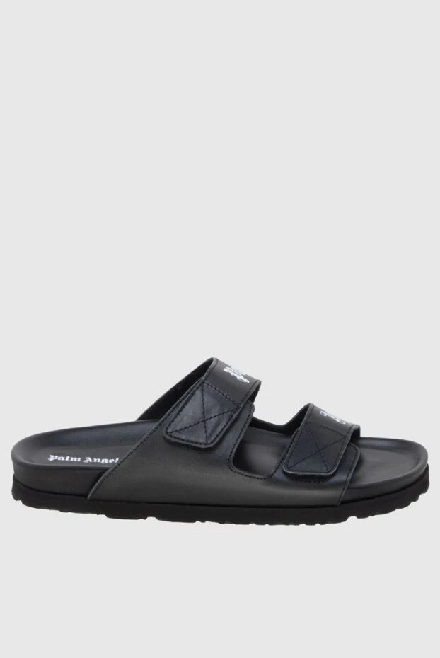 Palm Angels black leather flip flops for men 173156 - photo 1