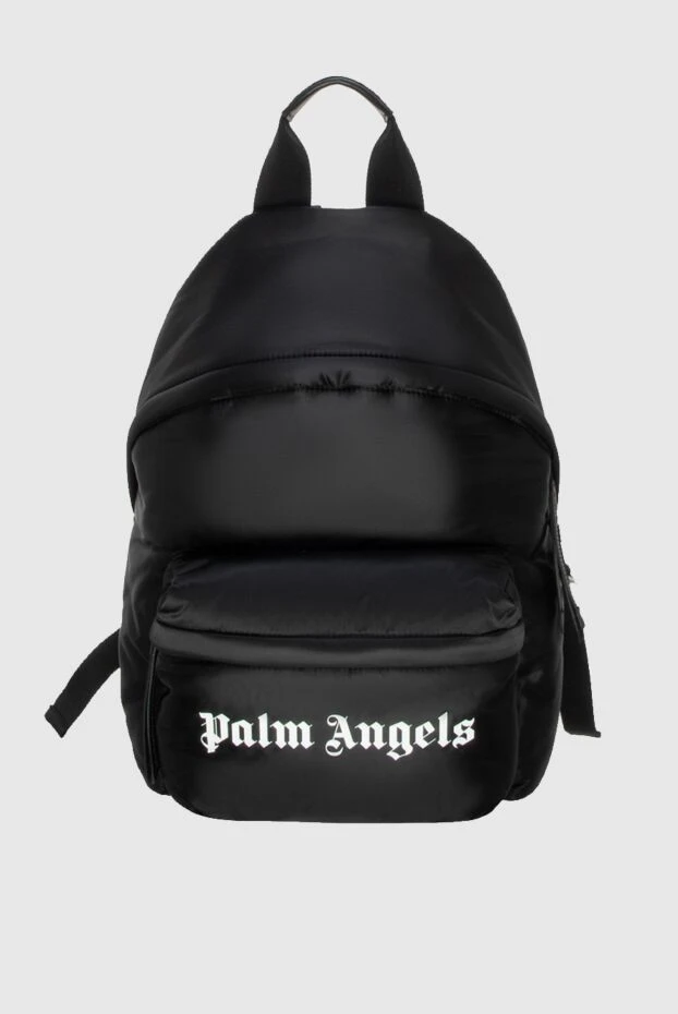 Black polyester backpack for men