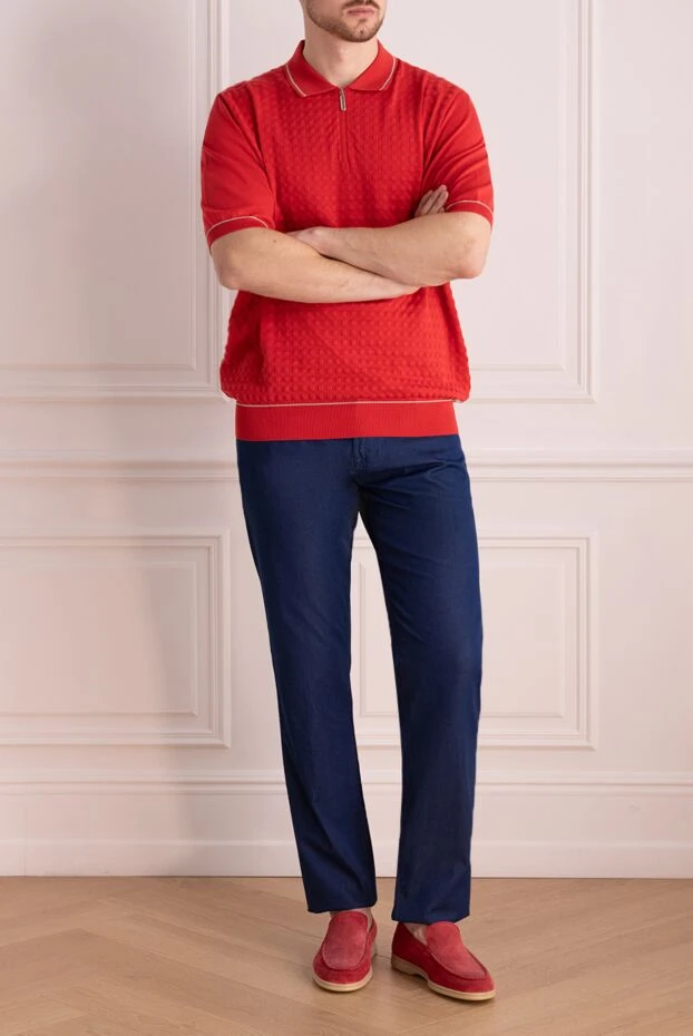 Stefano Ricci поло из хлопка красное мужское 173234 - фото 2