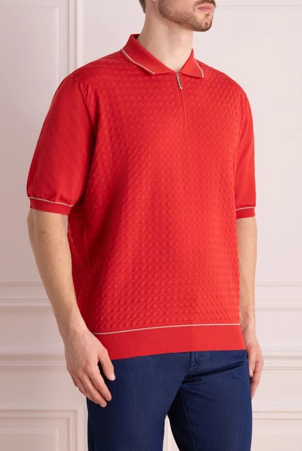 Stefano Ricci поло из хлопка красное мужское 173234 - фото 3