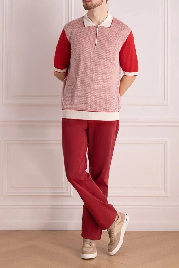 Stefano Ricci поло из шелка красное мужское 173235 - фото 2