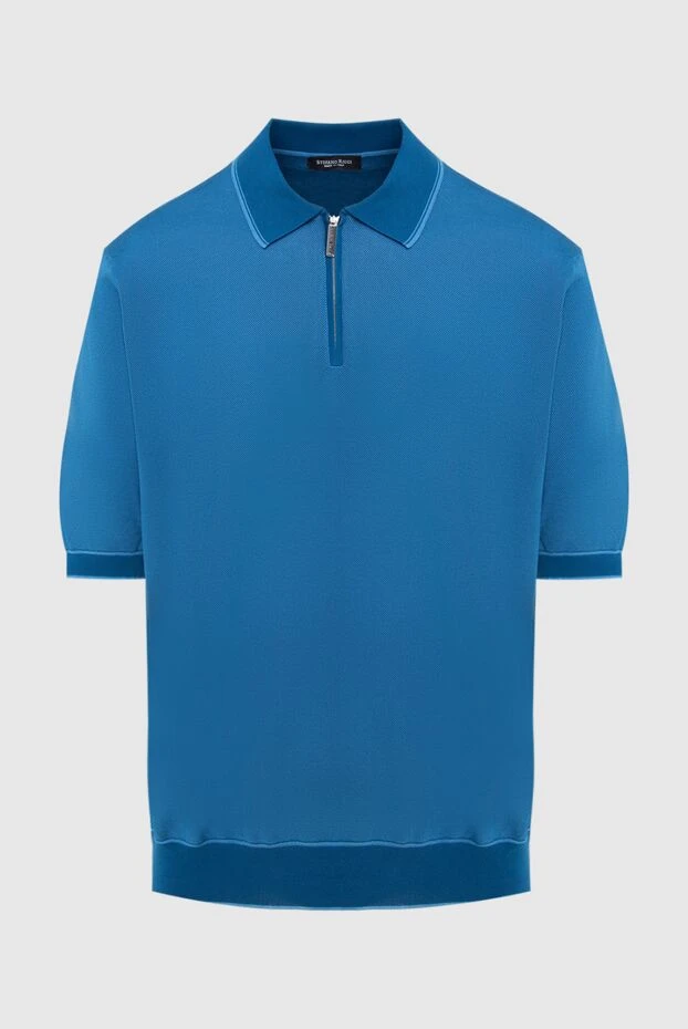 Stefano Ricci blue cotton and silk polo shirt for men 173247 - photo 1