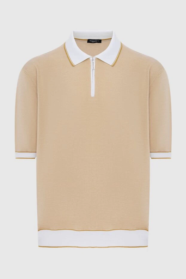 Stefano Ricci поло з бавовни та шовку бежеве чоловіче 173257 - фото 1