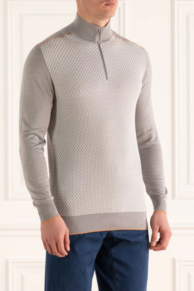 Stefano Ricci тройер из хлопка, шелка и льна серый мужской 173271 - фото 3