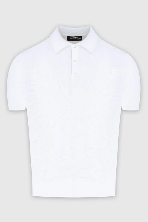 Cesare di Napoli polo from cotton and silk white for men 173283 - photo 1