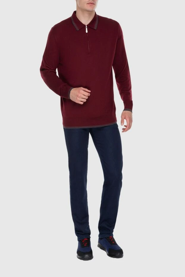 Massimo Sforza man wool and silk long sleeve polo burgundy for men buy with prices and photos 173303 - photo 2